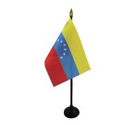 BANDIERA DA TAVOLO VENEZUELA ANTICA SENZA STEMMA 15x10cm punta dorata - PICCOLA BANDIERINA VENEZUELANA 10 x 15 cm - AZ FLAG