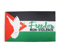 AZ FLAG - Bandiera della Palestina Libertà Non Violenza - 100D Poliestere Bandiera Palestinese con due occhielli in metallo - Resistente allo sbiadimento - Colori vivaci - 3' x 5' piedi - 150x90 cm