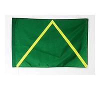 AZ FLAG Bandiera di Karting Verde E Gialla 90x60cm - Bandiera COMMISSARIO di Pista 60 x 90 cm Foro per Asta