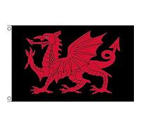 BANDIERA DRAGO DI GALLES NERO 90x60cm - BANDIERA GALLESE 60 x 90 cm - AZ FLAG