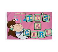 AZ FLAG Bandiera E Una Ragazza con Orsetto 150x90cm - Bandiera It's A Girl - Nascita 90 x 150 cm