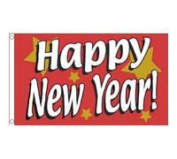 AZ FLAG Bandiera Felice Anno Nuovo 150x90cm - Bandiera Happy New Year - Auguri di Buon Anno 90 x 150 cm
