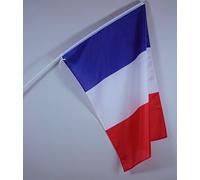 AZ FLAG - BANDIERA FRANCIA 2' x 3' palo bianco - BANDIERE FRANCESE 60 x 90 cm - BANNER 0,6x0,9 m con bastone - Nuovo
