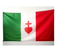 AZ FLAG Bandiera Italia Sacro Cuore di Gesù 150x90cm - Bandiera CATTOLICA Italiana 90 x 150 cm Foro per Asta