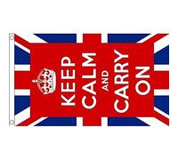 AZ FLAG Bandiera Keep Calm And Carry ON Regno Unito 150x90cm - Bandiera Inglese - Londra 90 x 150 cm