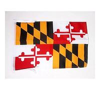 AZ FLAG Bandiera Maryland 45x30cm - BANDIERINA Stato Americano - USA - Stati Uniti 30 x 45 cm cordicelle