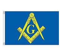 AZ FLAG Bandiera Massone Bianca Azzurra E Gialla 90x60cm - Bandiera MASSONICA 60 x 90 cm
