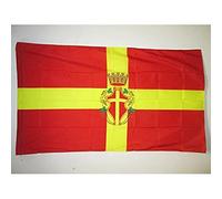 AZ FLAG Bandiera Messina con Stemma 150x90cm - Bandiera Messina in Sicilia 90 x 150 cm Foro per Asta