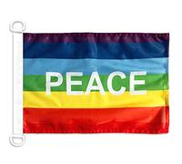 AZ FLAG Bandiera Navale Arcobaleno Pace 45x30cm - Bandiera Maritima Peace - Rainbow Flag 30 x 45 cm speciale Nautismo, Padiglione Nautico