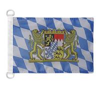 AZ FLAG Bandiera NAVALE Baviera con Leone 45x30cm - Bandiera MARITIMA BARAVESE con Stemma - Germania 30 x 45 cm Speciale nautismo