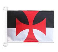 BANDIERA NAVALE BEAUCEANT CAVALIERI TEMPLARI 45x30cm - BANDIERA MARITIMA ORDINE DEL TEMPIO 30 x 45 cm speciale nautismo - AZ FLAG