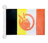 AZ FLAG Bandiera Navale Movimento Dei Nativi Americani 45x30cm - Bandiera Maritima American Indian Movement - Indiano 30 x 45 cm speciale Nautismo, Padiglione Nautico