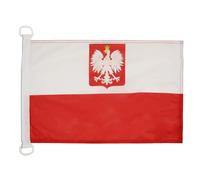 BANDIERA NAVALE POLONIA CON AQUILA 45x30cm - BANDIERA MARITIMA POLACCA CON STEMMA 30 x 45 cm speciale nautismo - AZ FLAG