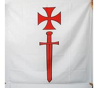 AZ FLAG Bandiera Ordine dei Cavalieri PORTASPADA 90x90cm - Bandiera Cavalieri Templari 90 x 90 cm Foro per Asta