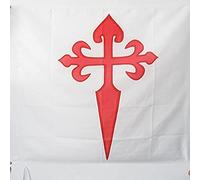 BANDIERA ORDINE DI SANTIAGO 90x90cm - BANDIERA ORDINE DI SAN GIACOMO DI COMPOSTELA 90 x 90 cm foro per asta - AZ FLAG