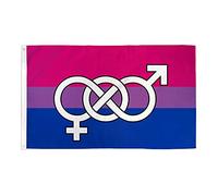 AZ FLAG Bandiera Orgoglio BISESSUALE con Simbolo 150x90cm - Bandiera BISESSUALITÀ 90 x 150 cm