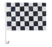 BANDIERA PER AUTO A SCACCHI BIANCHI E NERI 45x30cm - BANDIERINA DA AUTO GARA AUTOMOBILISTIA 30 x 45 cm - AZ FLAG