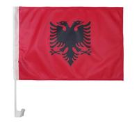 BANDIERA PER AUTO ALBANIA 45x30cm - BANDIERINA DA AUTO ALBANESE 30 x 45 cm - AZ FLAG
