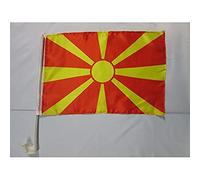 AZ FLAG Bandiera per Auto Macedonia 45x30cm - Bandierina da Auto Macedone 30 x 45 cm, Car Flag