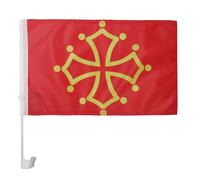 AZ FLAG Bandiera per Auto Midi-Pirenei - Occitania 45x30cm - Bandierina da Auto Midi-Pyrénées - Occitanie In Francia 30 x 45 cm, Car Flag