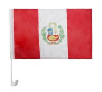 AZ FLAG Bandiera per Auto Perù 45x30 cm Peruviana Poliestere Mesh Ventosa