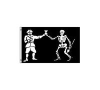 BANDIERA PIRATA BART ROBERTS 150x90cm - BANDIERA DEI PIRATI - TESCHIO 90 x 150 cm - AZ FLAG