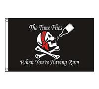 BANDIERA PIRATA CON RHUM 90x60cm - BANDIERA DEI PIRATI - TESCHIO RUM 60 x 90 cm - AZ FLAG
