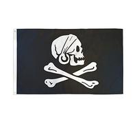 BANDIERA PIRATA HENRY AVERY NERO 150x90cm - BANDIERA DEI PIRATI - TESCHIO 90 x 150 cm - AZ FLAG