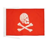 BANDIERA PIRATA HENRY AVERY ROSSO 45x30cm - BANDIERINA DEI PIRATI - TESCHIO 30 x 45 cm cordicelle - AZ FLAG