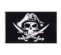 BANDIERA PIRATA SCIABOLA 150x90cm - BANDIERA DEI PIRATI - TESCHIO 90 x 150 cm - AZ FLAG