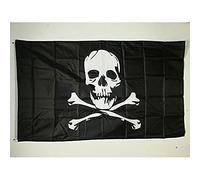 AZ FLAG Bandiera Pirata Teschio E Osso 150x90cm - Gran Bandiera dei Pirati - Teschio 90 x 150 cm Poliestere Leggero - Bandiere