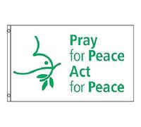 AZ FLAG Bandiera PREGATE per LA Pace con Colomba 150x90cm - Bandiera Pray for Peace Dove 90 x 150 cm