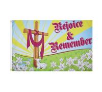 AZ FLAG Bandiera Primavera rallegrarsi e ricordarsi 150x90 cm 2 Occhielli | Uso interno ed esterno bandiera decorativa Easter Rejoice and Remember doppie cuciture e bordi rinforzati poliestere 100D