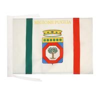 BANDIERA PUGLIA 45x30cm - BANDIERINA PUGLIESE - REGIONE ITALIA 30 x 45 cm cordicelle - AZ FLAG