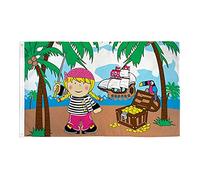 AZ FLAG Bandiera Ragazza Isola del Tesoro 150x90cm - Bandiera Pirata 90 x 150 cm