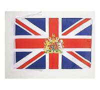 BANDIERA REGNO UNITO CON STEMMA 45x30cm - BANDIERINA BRITANNICA CON BLASONE - INGLESE - UK 30 x 45 cm cordicelle - AZ FLAG
