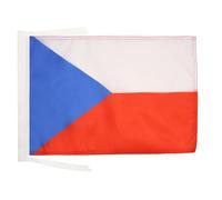 AZ FLAG Bandiera Repubblica Ceca 45x30 cm - Bandierina Ceca 30x45 cm Cordicelle