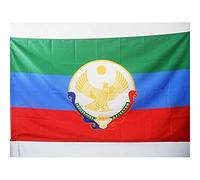 BANDIERA REPUBBLICA DEL DAGHESTAN CON STEMMA 90x60cm - BANDIERA RUSSIA 60 x 90 cm foro per asta - AZ FLAG