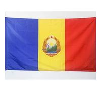 AZ FLAG Bandiera Repubblica SOCIALISTA di Romania 1947-1989 150x90cm - Bandiera RUMENA 90 x 150 cm Foro per Asta