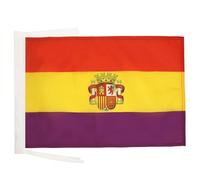 AZ FLAG Bandiera Repubblica Spagnola Con Stemma 45x30 cm - Bandierina Spagna Repubblicana 30 x 45 cm Cordicelle