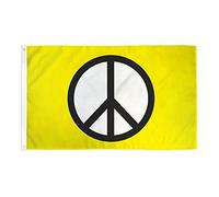 AZ FLAG Bandiera Simbolo Pace Giallo 150x90cm - Bandiera della Pace Gialla 90 x 150 cm