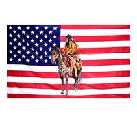 AZ FLAG Bandiera Stati Uniti con Indiano E Cavallo 150x90cm - Bandiera Americana - USA 90 x 150 cm