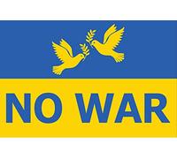 BANDIERA UCRAINA NO WAR CON COLOMBE 150x90cm - BANDIERA UCRAINA NO ALLA GUERRA 90 x 150 cm - AZ FLAG