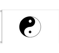 BANDIERA YIN E YANG BIANCO 90x60cm - BANDIERA TAOSIMO DI CINA 60 x 90 cm - AZ FLAG