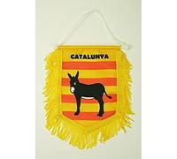AZ FLAG Gagliardetto Catalogna con Asino 15x10 cm Cordini
