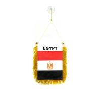 AZ FLAG Gagliardetto Egitto 15x10cm con Ventosa - BANDIERINA per Auto EGIZIANA 10 x 15 cm