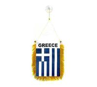 AZ FLAG Gagliardetto Grecia 15x10cm con Ventosa - BANDIERINA per Auto Greca 10 x 15 cm