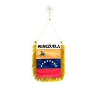 AZ FLAG Gagliardetto Venezuela 15x10cm con Ventosa - BANDIERINA per Auto VENEZUELANA 10 x 15 cm