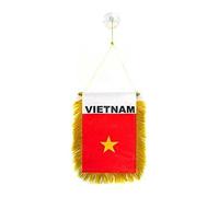 AZ FLAG Gagliardetto Vietnam 15x10cm con Ventosa - BANDIERINA per Auto VIETNAMITA 10 x 15 cm