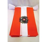 AZ FLAG Ghirlanda 12 Metri 20 Bandiere Austria con Aquila 45x30cm - Bandiera AUSTRIACA con Stemma 30 x 45 cm - Festone BANDIERINE
